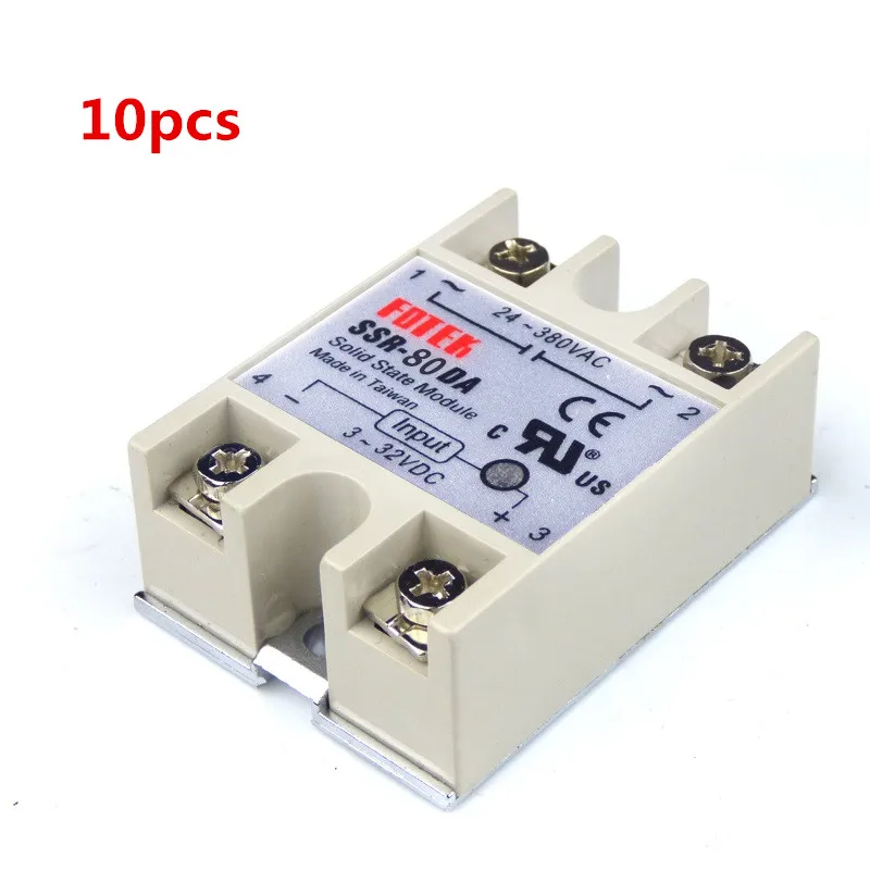 

10 шт., 24-380 В переменного тока в 3-32 В постоянного тока, 80 а/250 В, зеркальный твердотельный релейный модуль