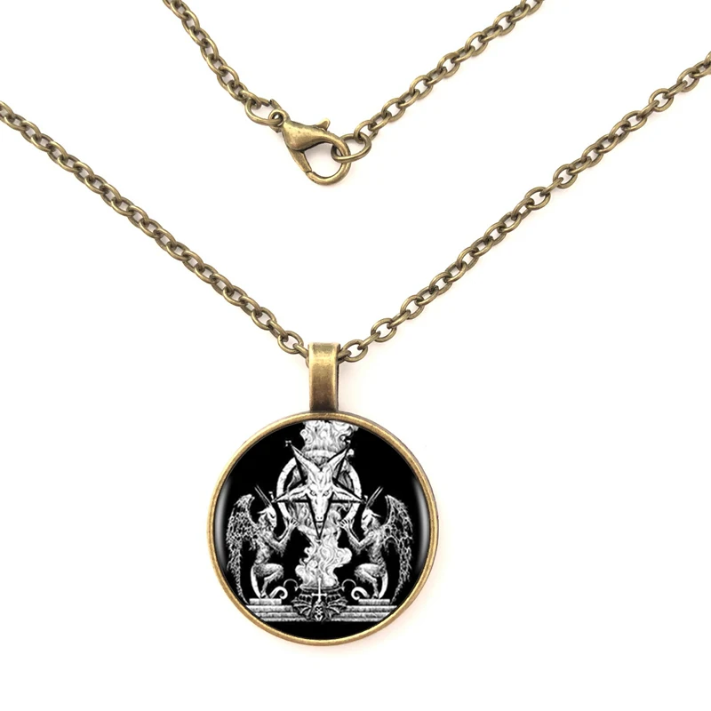GDRGYB 2019 Copper Baphomet Pentagrama style and white Vintage Handmade Pendant necklace Women Jewelry | Украшения и аксессуары
