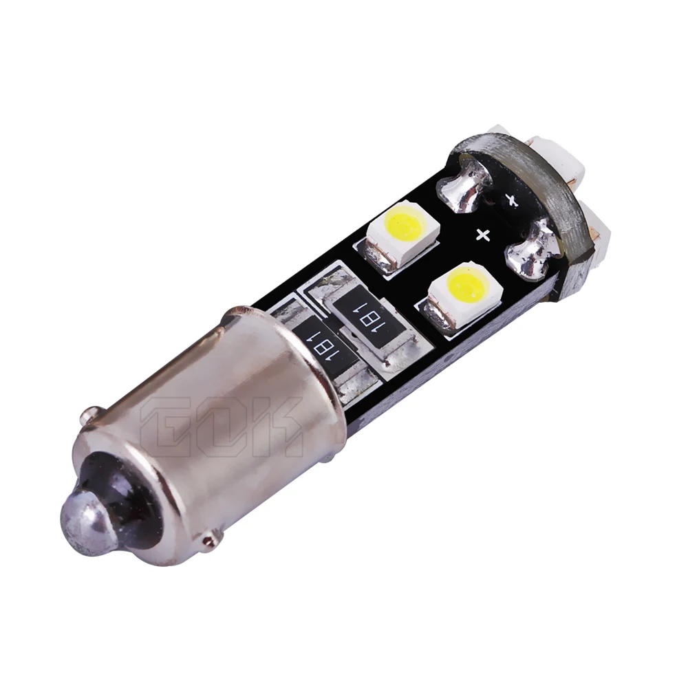 Бесплатная доставка Оптовая продажа 10 шт. BA9S led smd canbus W5W 194 t10 ba9s 8SMD 1210 без ошибок