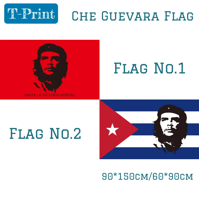 

Che Guevara Cuba Flag 3x5 Ft 90*150cm Communist Revolutionary Revolution Cuban Political