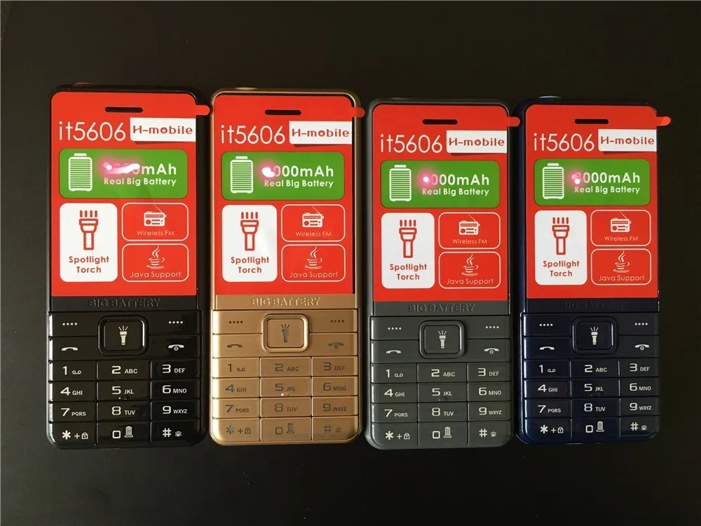 2019 Новый H mobile IT5606 мобильный телефон 1 77 &quotDual SIM Базовая большая клавиатура Quad Band
