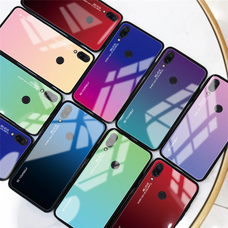 Чехол из закаленного стекла с градиентом для Xiaomi mi 8 SE A2 Lite A1 mi x 2S 6X 5X Max 2 3 Red mi Note 6 Pro 5A Prime 5 Plus 6A 4 4X