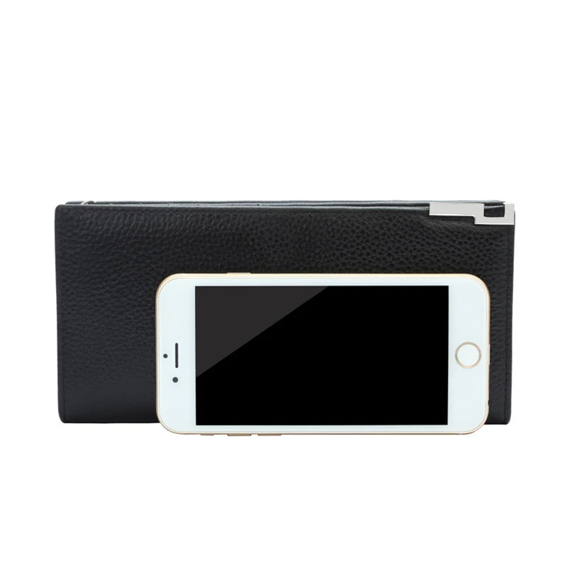 Мужские кошельки длинный кошелек на молнии из натуральной кожи мужской