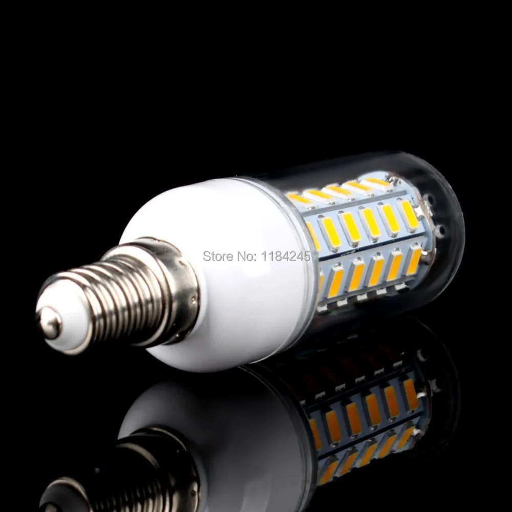 E14 56 LED SMD 5730 8W Светодиодная лампа 220V 110V теплый белый свет/белый Бесплатная