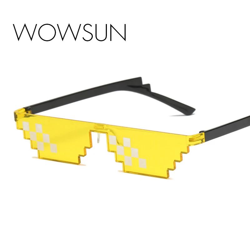 WOWSUN очки 8 бит MLG Pixelated солнцезащитные мужские и женские брендовые Thug Life для