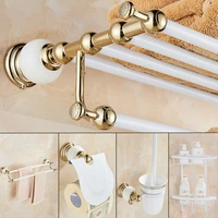 bathroom accessories set new brass and jade white gold paper holdertowel barsoap baskettowel rackhook bathroom hardware set