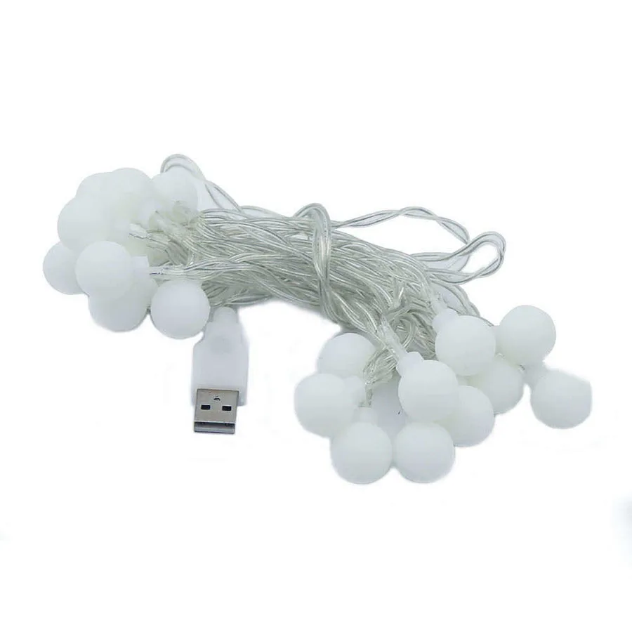 USB светодиодная гирлянсветильник с шариками 3 м 20 светодиодов 5 в постоянного тока