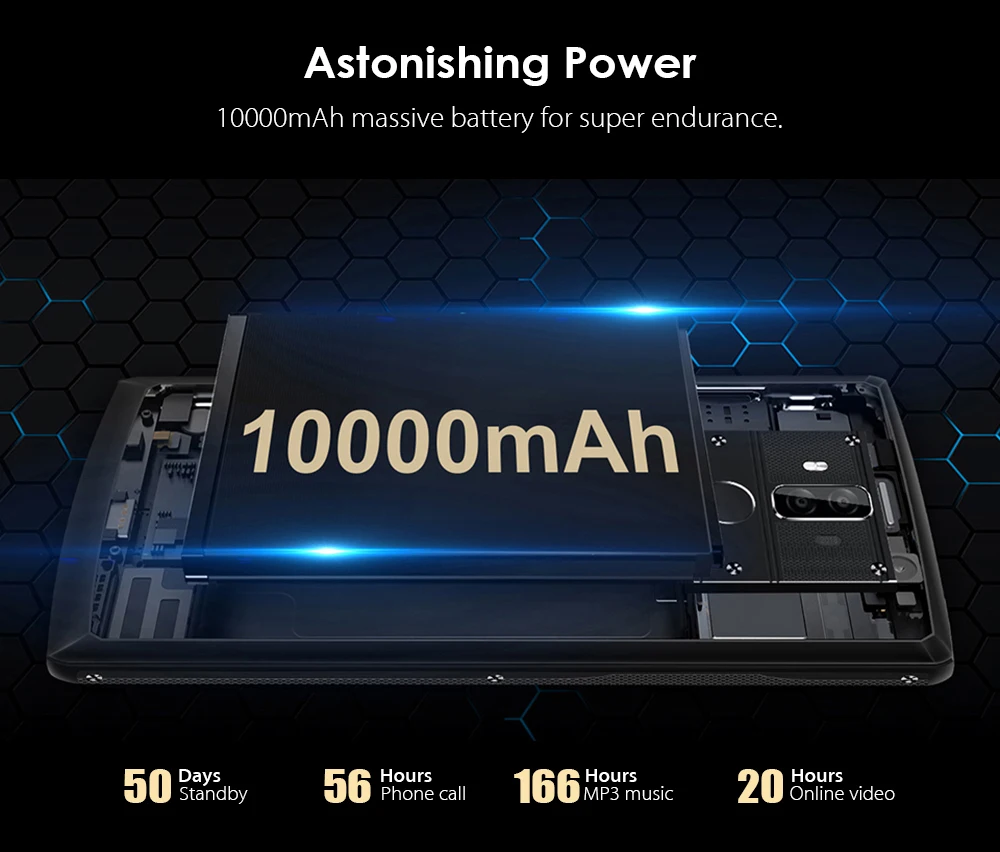 OUKITEL K7 power 10000 mAh 4G смартфон 6 0 дюймов HD + Android 8 1 MT6750T Восьмиядерный отпечаток пальца