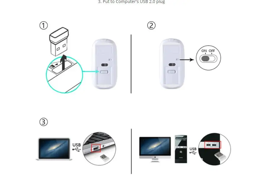 Беспроводной приемник usb-мыши перезаряжаемый игровой компьютер ноутбук мышь для hp lenovo Asus окна Mac 8/10 ноутбук