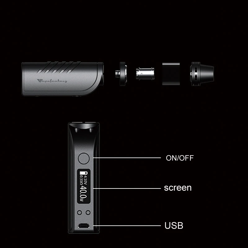 New arrival Original ECT B40 Electronic Cigarettes starter kit 2200mah 2.0ml Vaporizer three color E Cigarette Box Mod