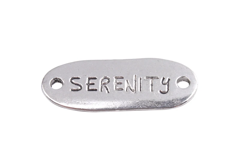 

20PCS Antiqued Silver Color SERENITY Word Connector Links 33x13mm A5367
