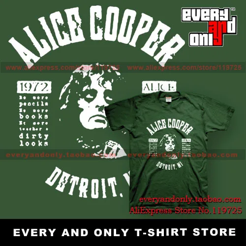 Alice alice cooper School's Out Lyrics rock combed cotton short-sleeve tee t shirt dress camiseta clothing | Мужская одежда