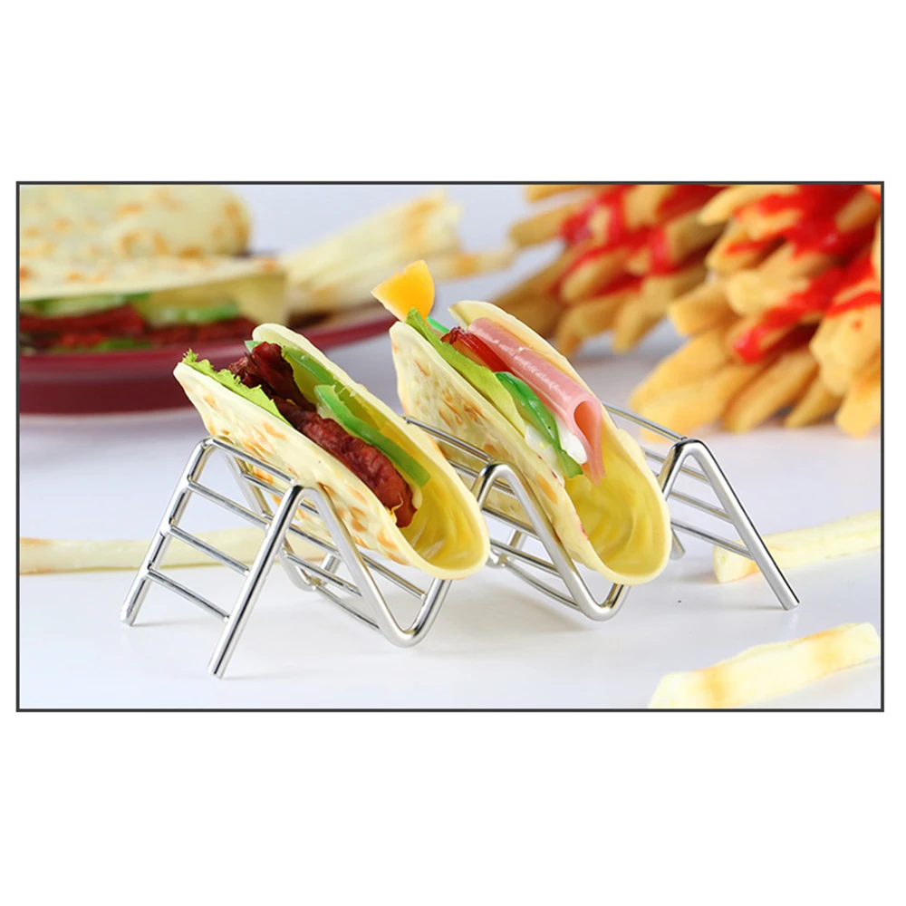 Taco держатель стойка из нержавеющей стали твердая мягкая ракушка волна Мексиканская стойка для еды инструмент для пиццы ресторанное шоу для еды кухонные инструменты