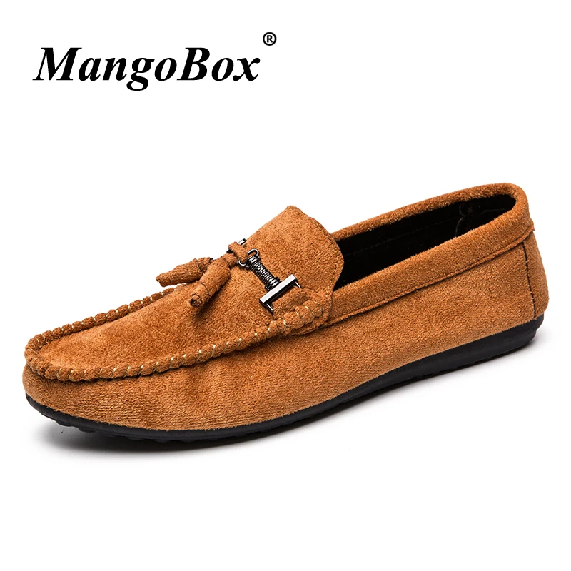 Slip-on Shoes for Male Black Brown Man Casual Spring Autumn Loafers Flat Comfortable Rubber Sole Driving | Обувь