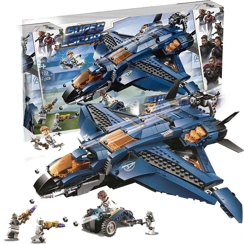 07122 No Boxx Мстители 4 Endgame Avengerss Ultimate Quinjet набор совместимых sermoido 76126 строительные блоки кирпичи игрушки для мальчиков для детей - Цвет: 07122 No Boxx