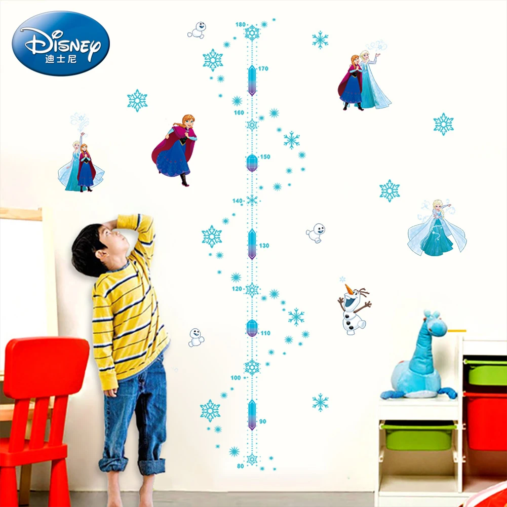cartoon disney frozen height measure wall stickers bedroom home decor Elsa Anna princess growth chart wall decals posters - Цвет: FZ012