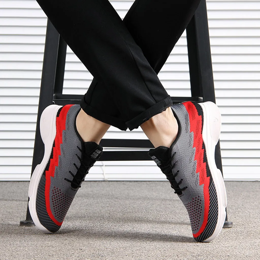 Мужские кроссовки для бега дышащие спортивные высокого качества на шнурках