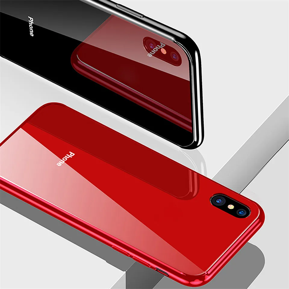 Противоударный чехол из закаленного стекла для iPhone 7 Plus 7 Plus 8 8Plus 6s iPhone7 iPhone8 чехол для Coque iPhone XS MAX XR 10 стеклянный чехол