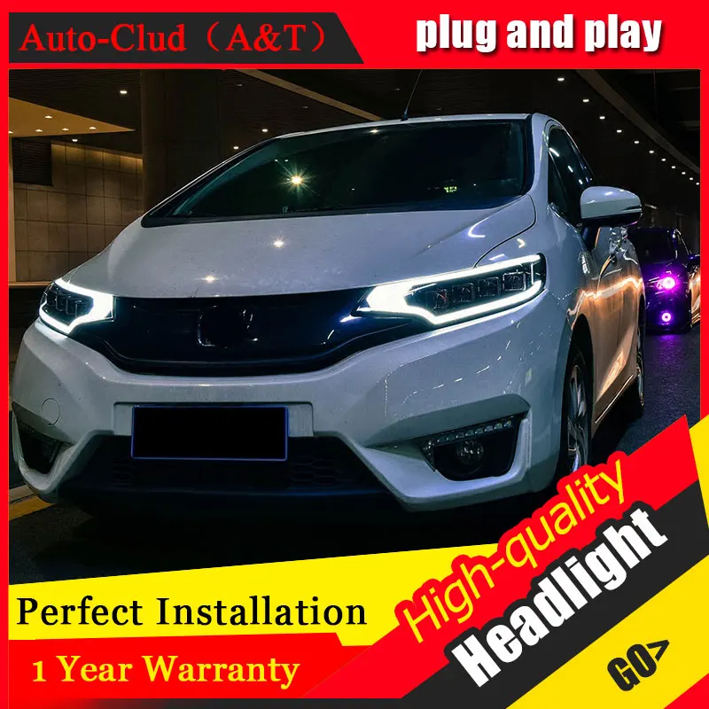 Автомобильный Clud автомобильный Стайлинг для Honda fit фары 2014 2017 передняя фара led DRL