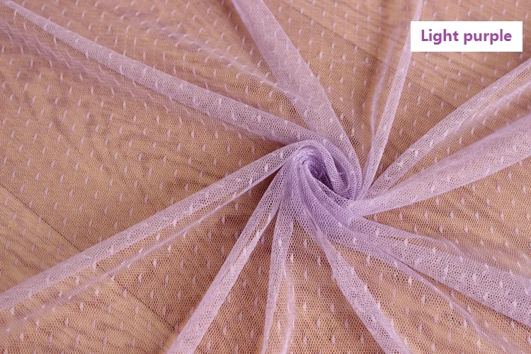 Сетчатая кружевная ткань с вышивкой в горошек для платья из тонкой марли