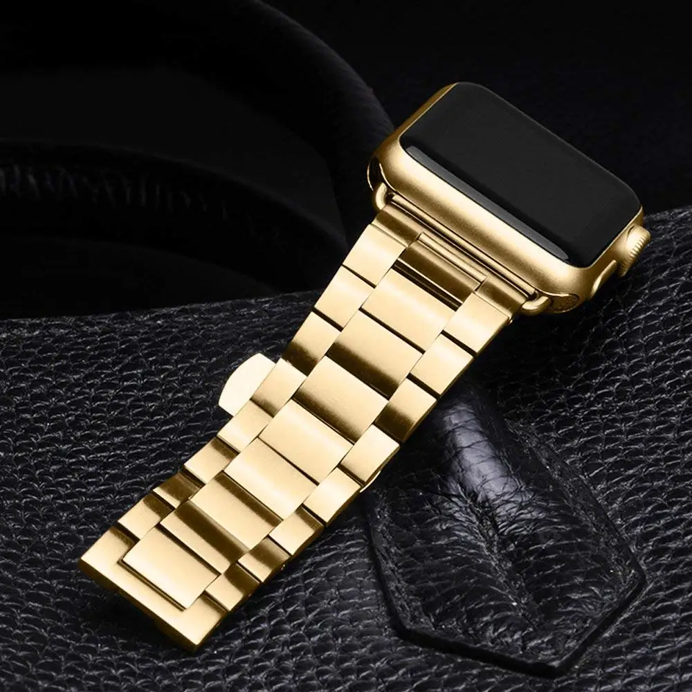 Чехол+ металлический ремешок из нержавеющей стали для часов Apple Watch 38 мм 42 мм 40 мм 44 мм серия 4 5 Роскошный Браслет для iWatch 3 2 1