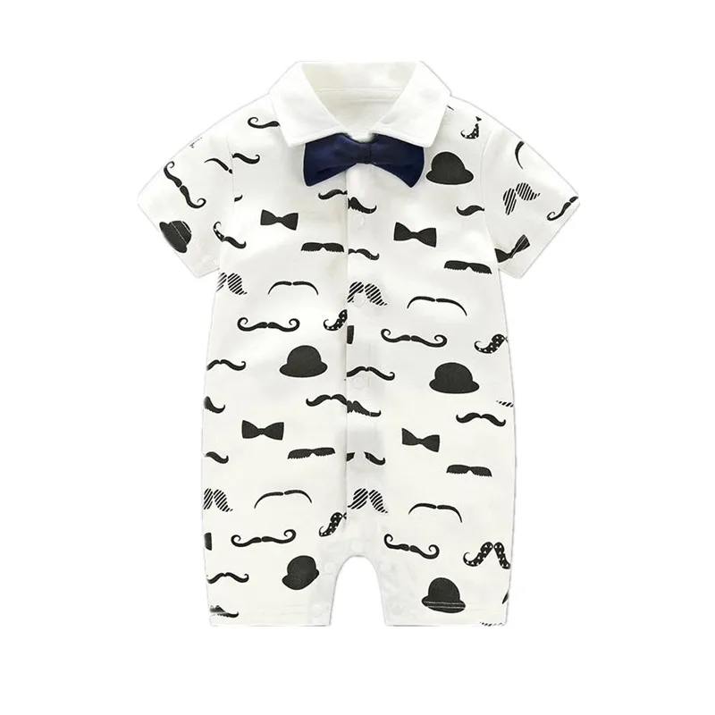 2019 г. Летняя мода для маленьких мальчиков галстук-бабочка джентльмен с рисунком