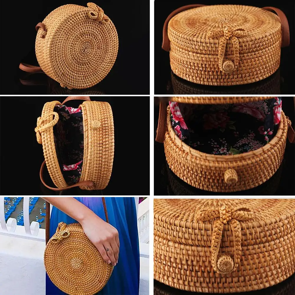 Повседневная сумка из ротанга MOLAVE летняя ручной работы пляжная на плечо с бантом