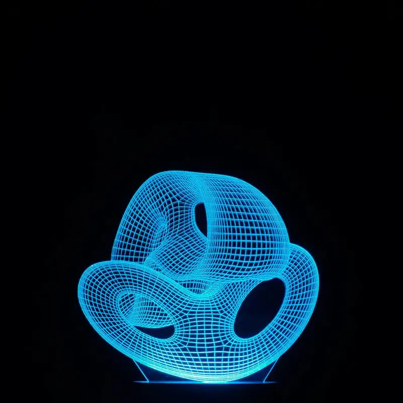 Уникальный 3D Аннотация LED иллюзия Лампа с красочными Изменение светодиодный USB