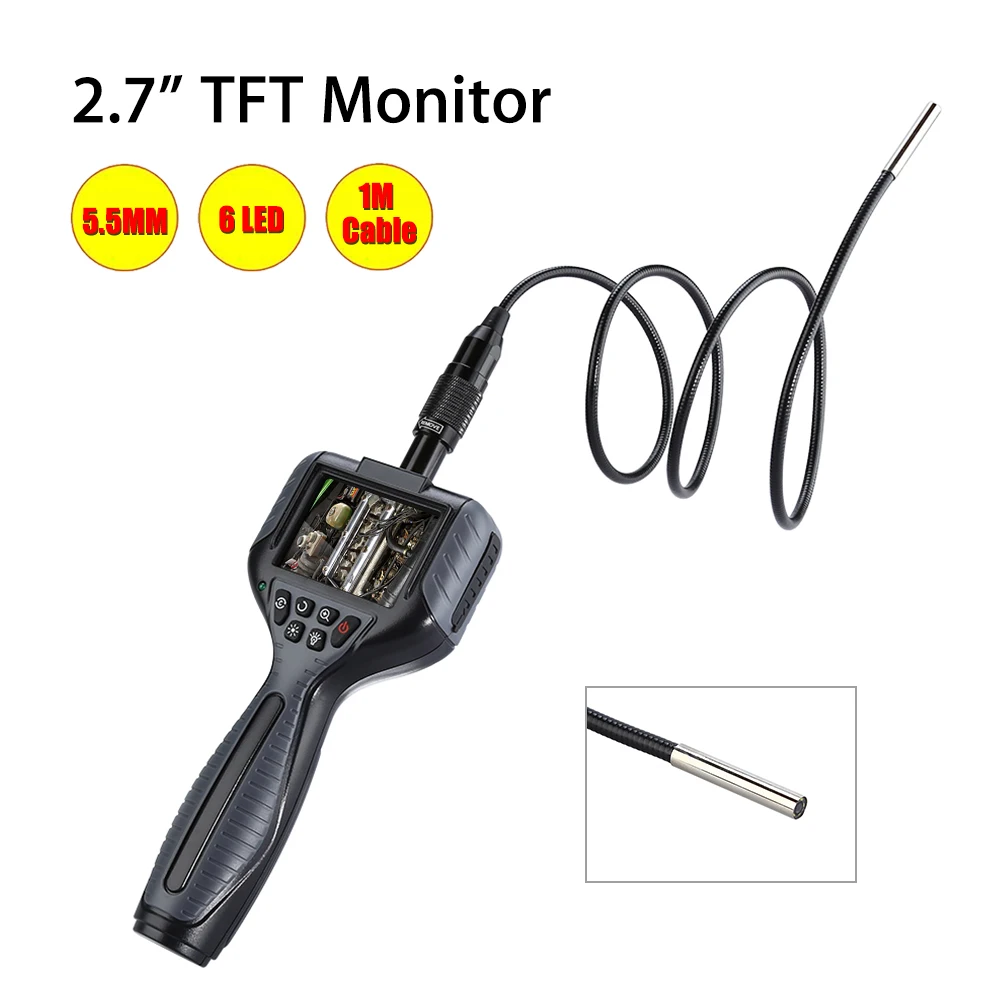 Проводная камера 5 мм объектив эндоскоп 1 м труба змеиная бороскоп инспекция