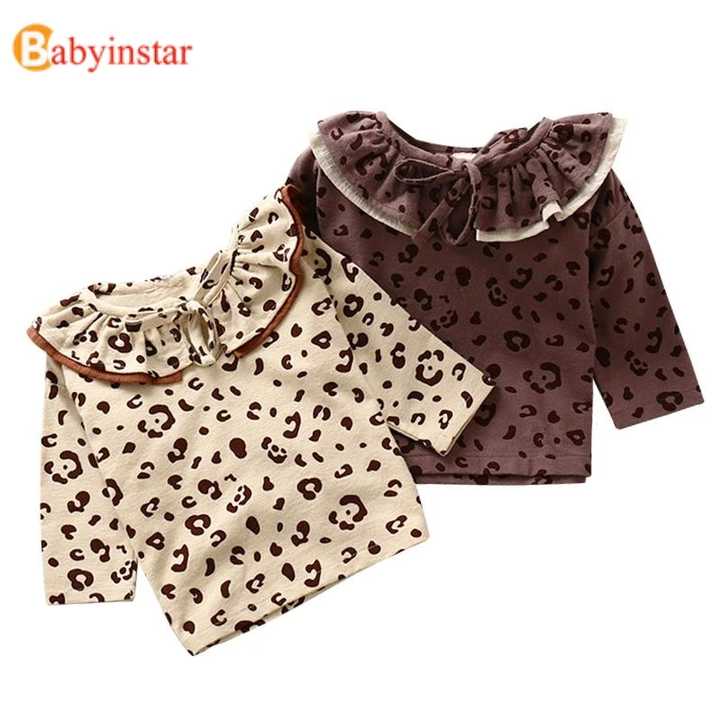 Babyinstar Kids Blouse Cheetah Print Girls Blouse Cotton Shirts For Teens Blouse Kids Clothing Long Shirt For Girls