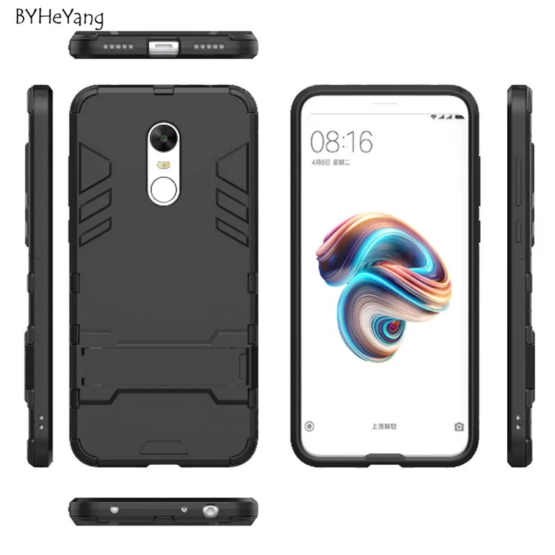 BYHeYang For Xiaomi Redmi 5 Plus Case Silicone Cover Anti-Knock Hard Plastic Robot Armor Slim Back Cases Capa | Мобильные телефоны