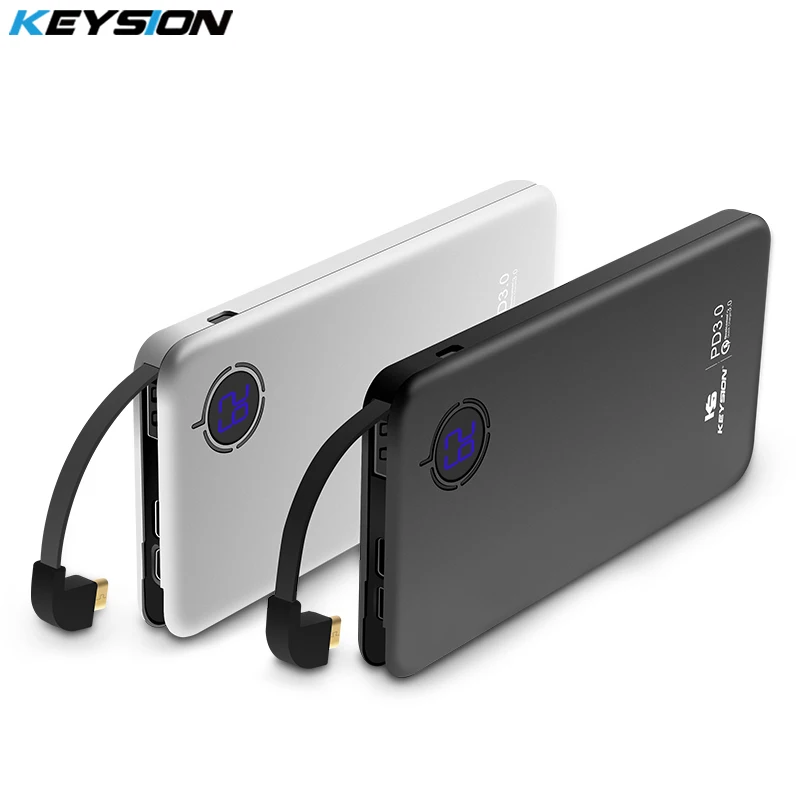 KEYSION 8000mAh 29 6 WH Type C PD Быстрая зарядка Power Bank 18W 3 портовый QC3.0 внешний аккумулятор для