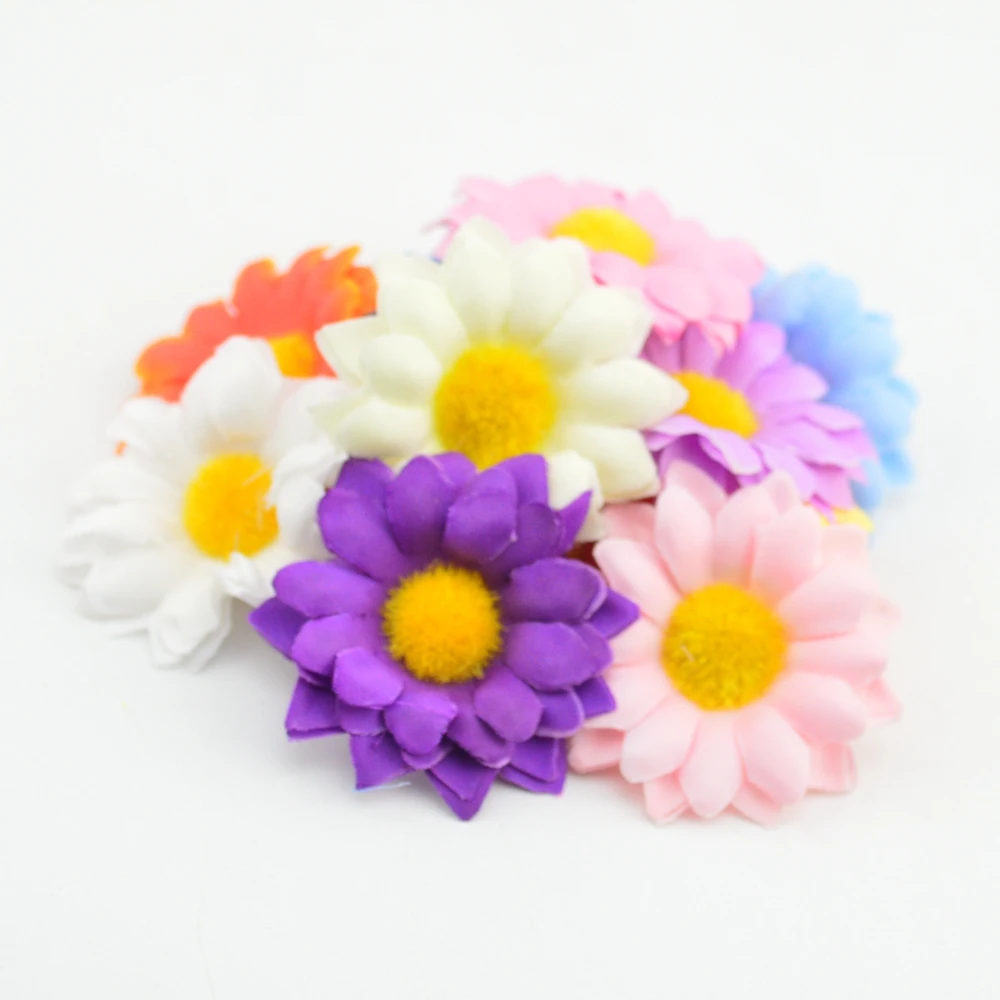 30pcs Small Silk Sunflower Handmake Artificial Flower Head Wedding Decoration DIY Wreath Gift Scrapbooking Craft Fake | Дом и сад