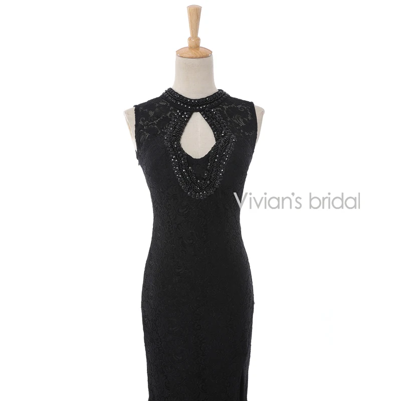 Vivian's Bridal Sexy Lace Black Mermaid Sleeveless Evening Dresses Hot Sale Free Shipping robe de soiree Summer Style 212 | Свадьбы и