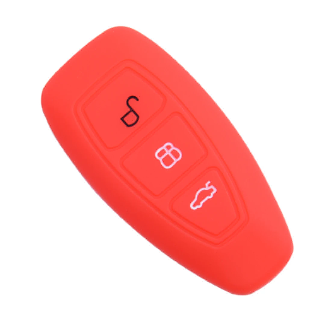Red DWCX автомобильный силиконовый чехол с 3 кнопками для ключей для Ford Fiesta Focus Mondeo Kuga Escape C-Max/Grand C-Max Ecosport C-Max - Название цвета: Red
