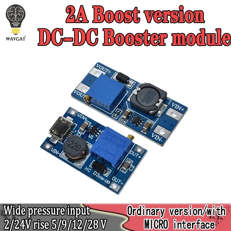 MT3608 2A DC-DC Step Up усилитель конвертера Питание Макс выход 2 V-24 V 5V 9V 12V 28V для arduino