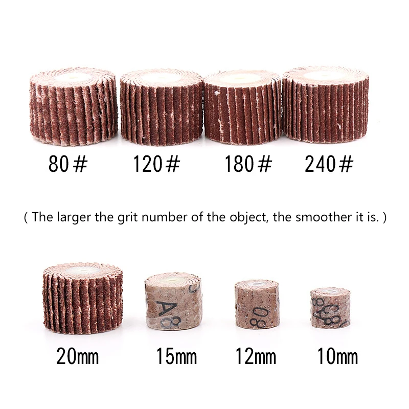 URANN 10Pcs Dremel 80-600 Grit Flap Wheels Sanding Brush Grinding Rotary Tool 10/12/15/20mm | Инструменты