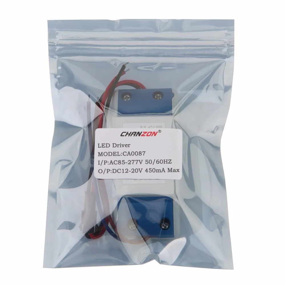 С драйвером постоянного тока для светодиода 450mA DC 12-20V 8W 10W 12 W внешний источник питания AC 100-240V 4-6X2W для 8 10 12 W COB прожектор