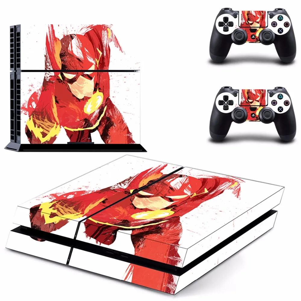 Новый Flash наклейка стикера Кожи для Sony Playstation 4 PS4 Консоли + 2 шт. Контроллер