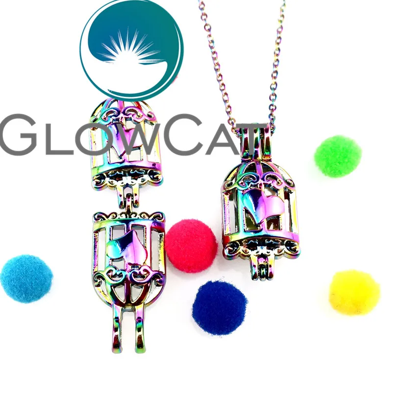 GLOWCAT R-C669 Радуга Цвет клетка любящее сердце серебряные шарики Клетка подвеска