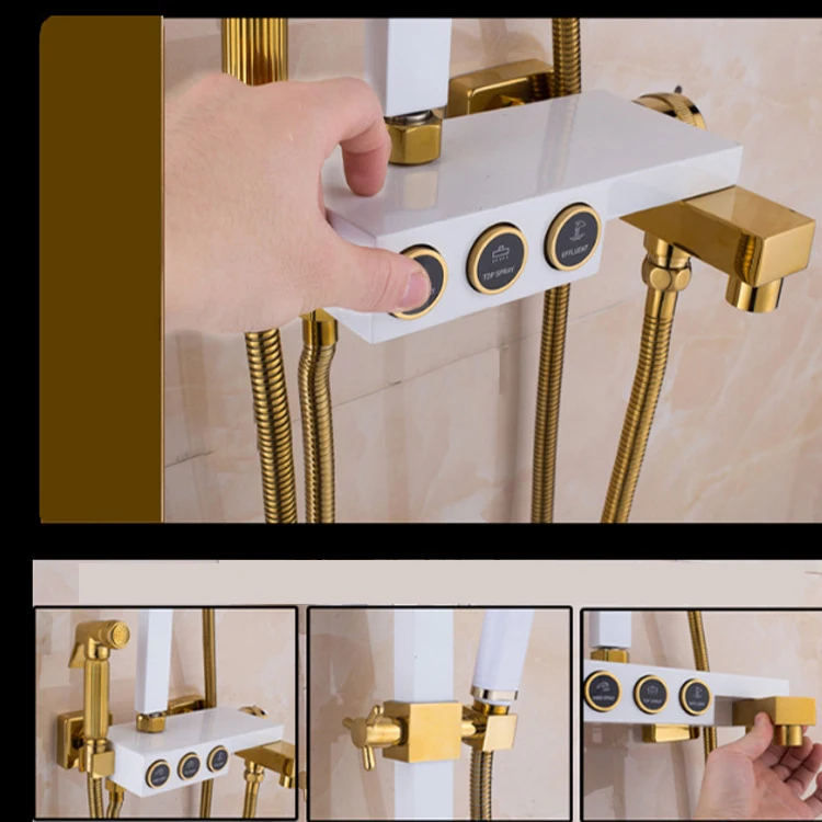 Роскошный смеситель для душа из белого золота Смеситель холодной и горячей воды