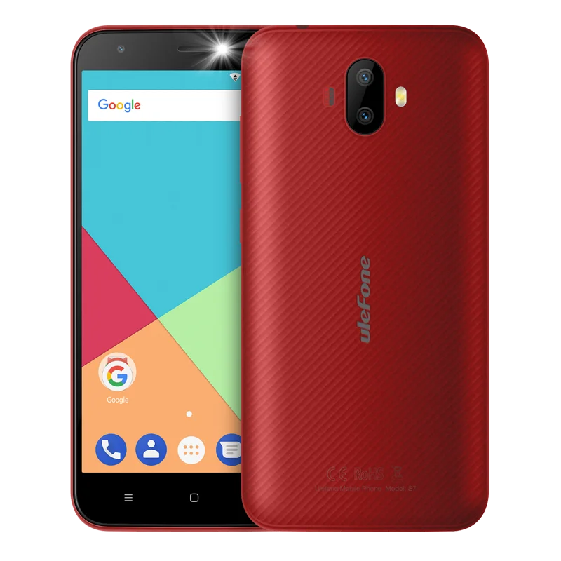 Ulefone S7 двойной сзади камеры мобильного телефона MTK6580 4 ядра Android 7 0 5 дюймов HD 1 ГБ