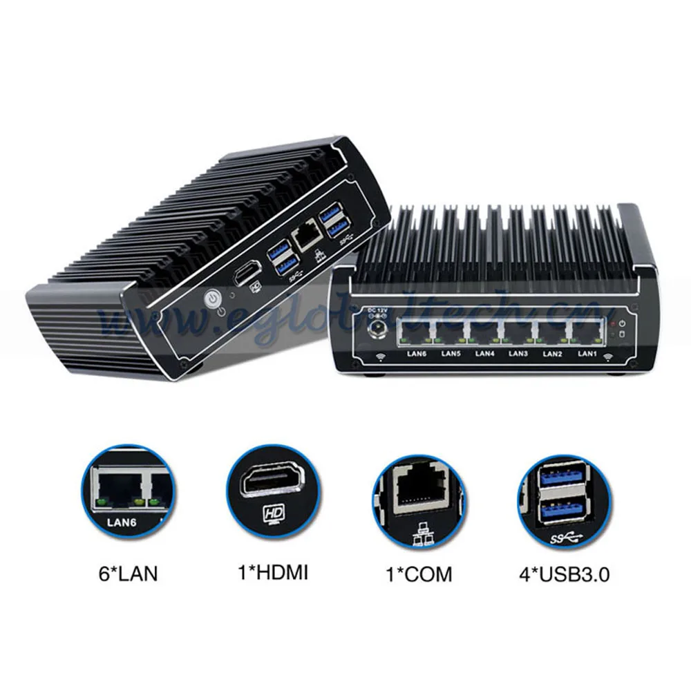 I5 7200U i3 7100U Celeron 3865U мини ПК без вентилятора компьютера AES NI Pfsense 6 * сетевая карта Intel