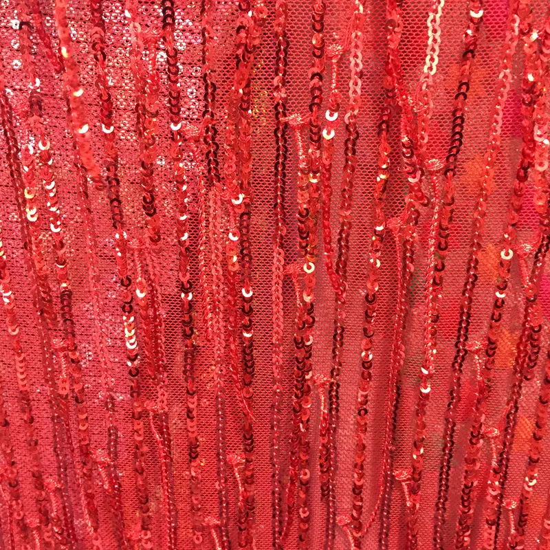 2019 high quality French Nigerian sequins net lace African tulle mesh sequence fabric for party dress 5yards/lot QH0515 | Дом и сад