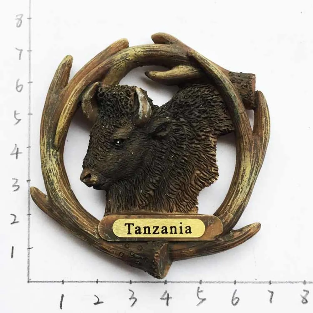 Новая популярная Африка дикая природа мир Танзания Кенийский Bison магниты на