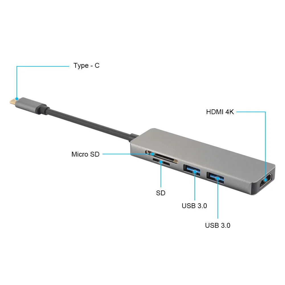 USB 3 0 комбо C Высокоскоростной адаптер Multi/TF кардридер к HDMI 4 type-c концентратор |