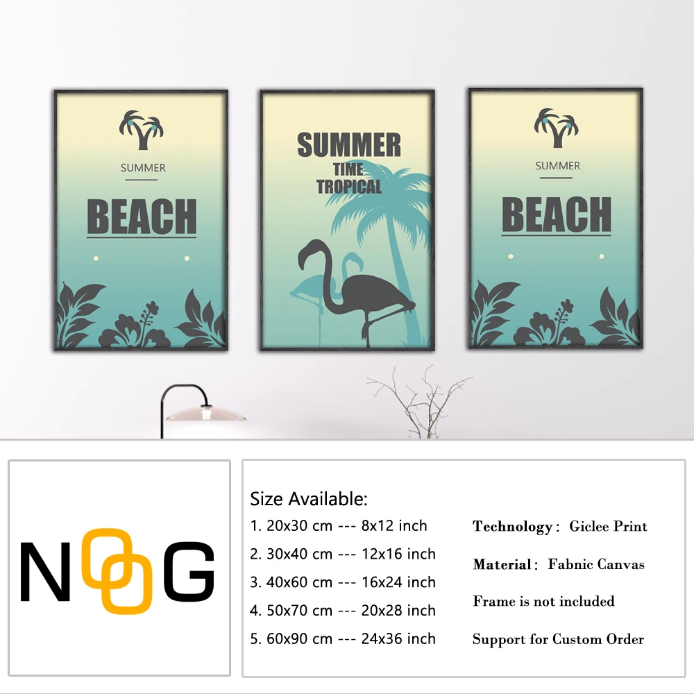 IOIOI Beach Flamingo настенный художественный постер настенные фотографии простые