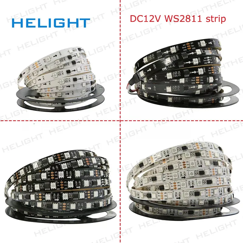 DC12V WS2811 5050 SMD RGB светодиодные ленты адресуемый 30/60 светодиодов/m Led Пиксели внешний 1 ic control 3 светодиода 5 м/рулон на открытом воздухе полоска для автомобильной двери
