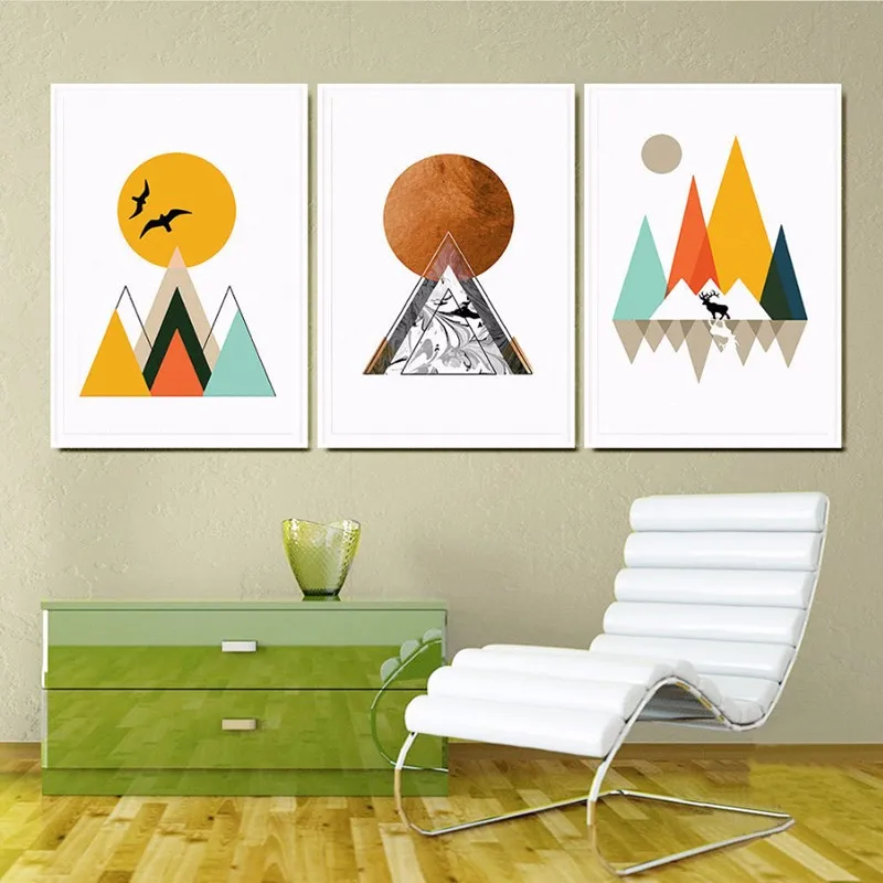 

Mountain Peak Sunrisie Nordic Poster Canvas Painting Wall Pictures for Living Room Wall Art Canvas Kids RoomHome Decor No Frame