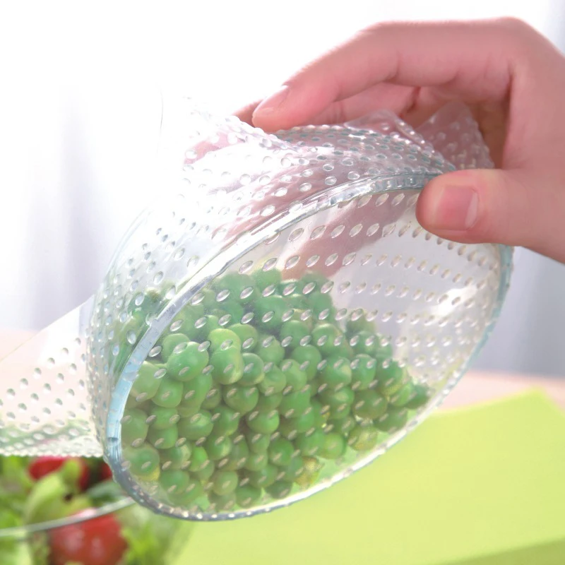 

4Pcs Food Multifunctional Reusable Silicone Food Wrap Seal Cover Fresh Keeping Saran Wrap Lid Stretch Envoltura De Alimentos